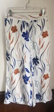 NWT RACHEL ROY Linen Wide Leg Floral Pant Sz M